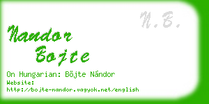 nandor bojte business card
